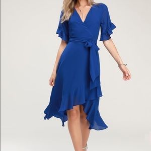 High low wrap dress